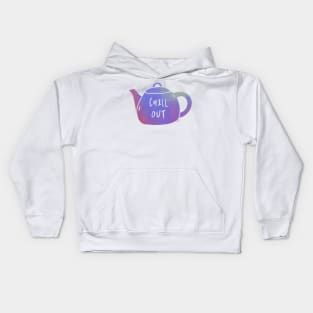 watercolor tea pot - chill out Kids Hoodie